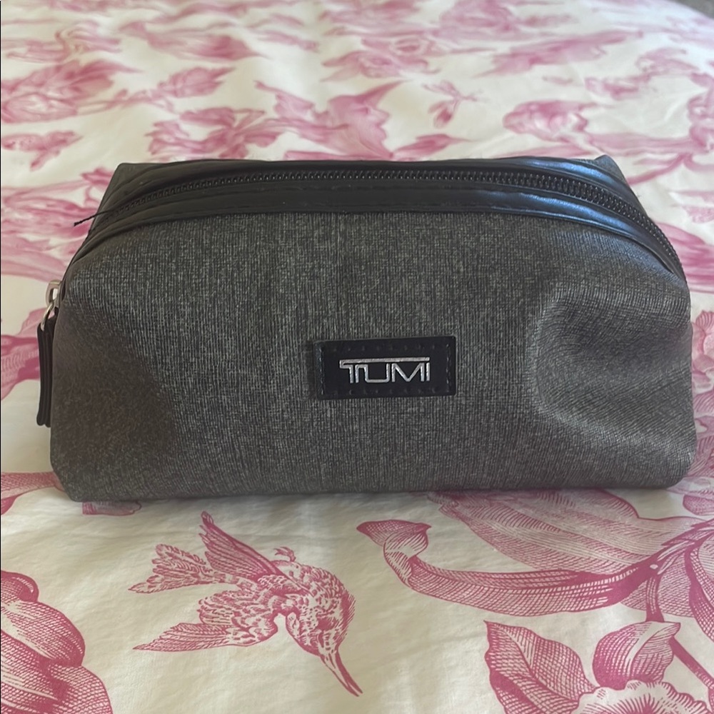 Tumi Gray Toiletry Bag Sleek Durable Travel Essential
